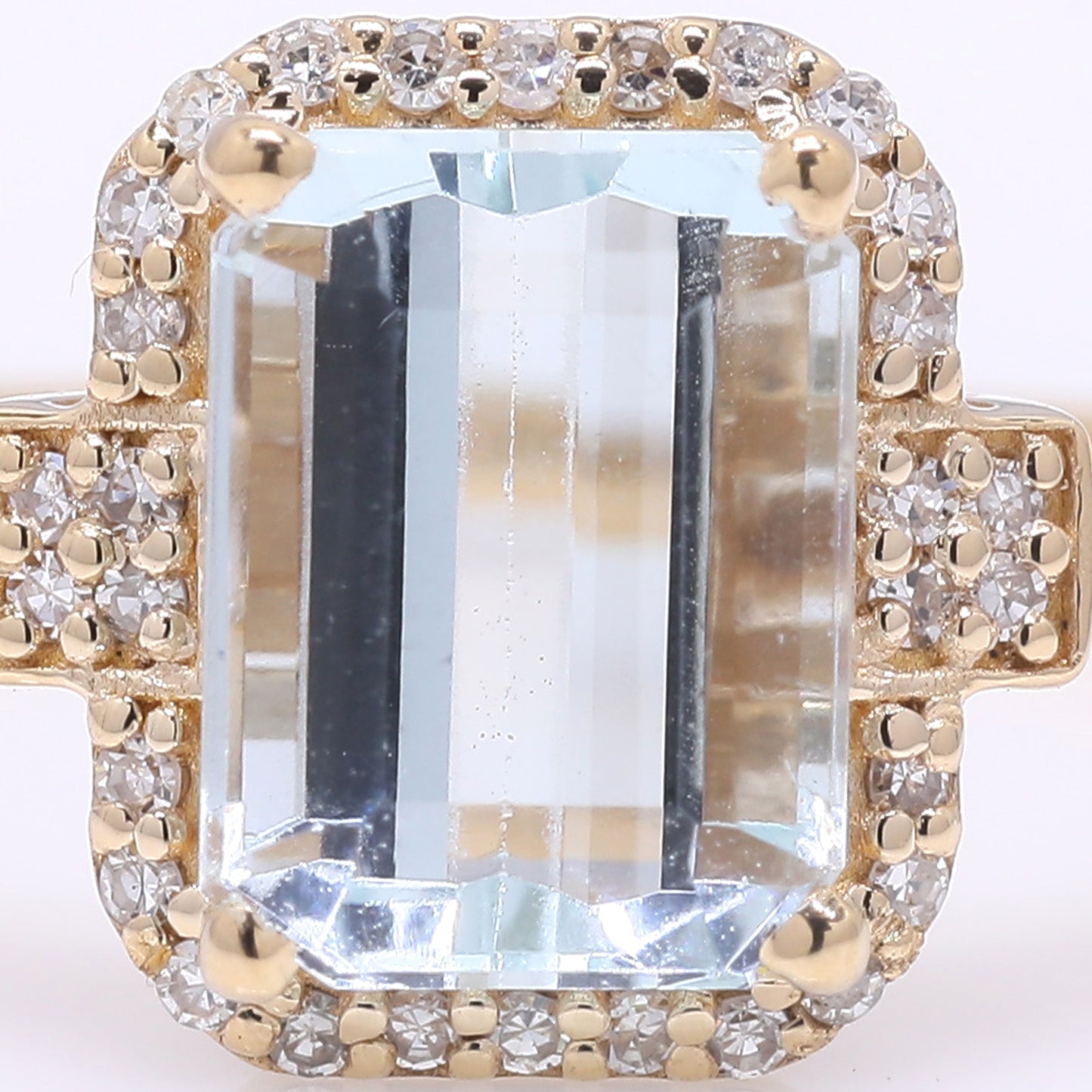 1.98 Ct Octagon Step Cut Natural Aquamarine 14K Gold Ring