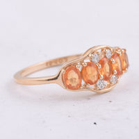 1.12 Ct Oval Natural Orange Sapphire 14K Gold Ring
