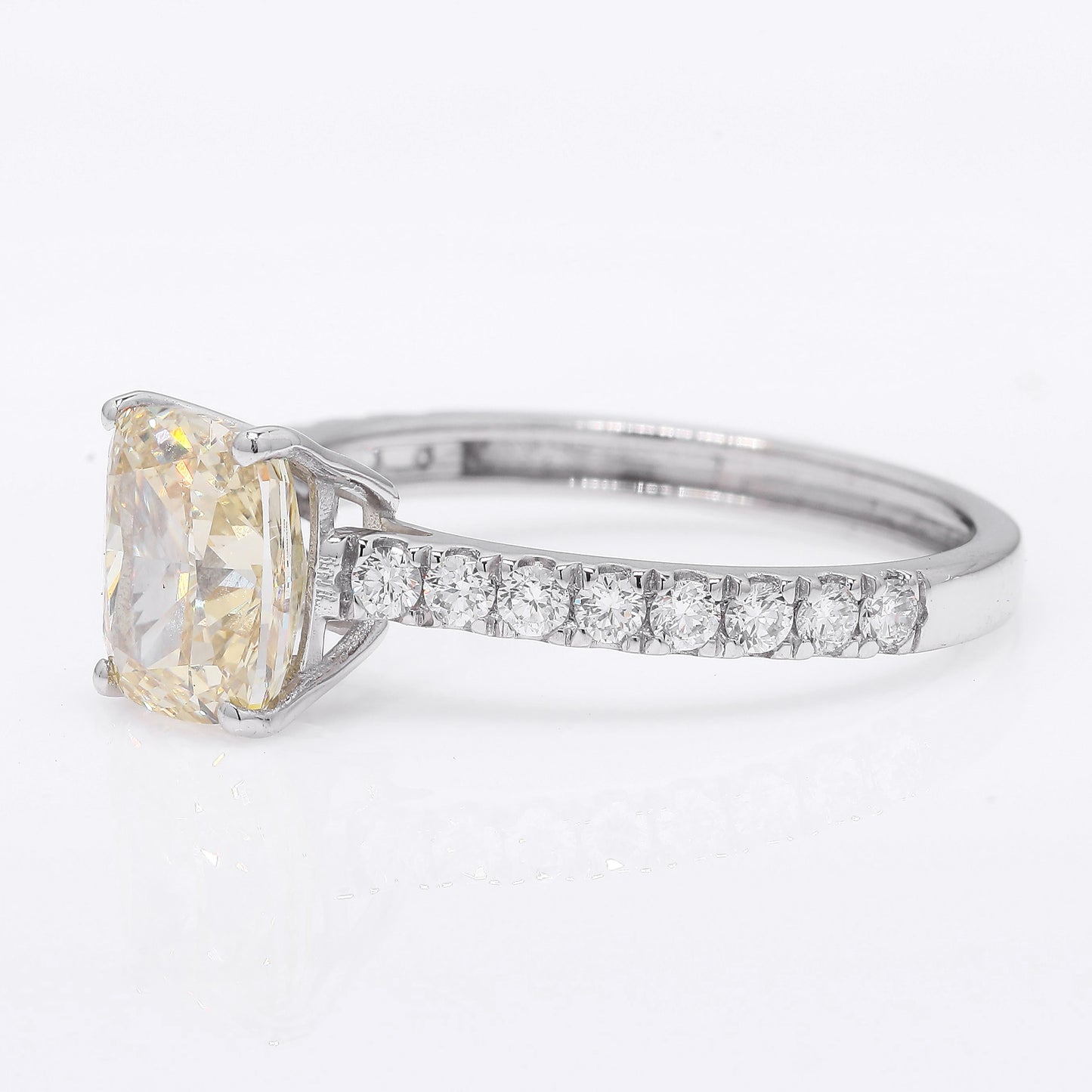 2.43 Ct Cushion Modified Brilliant Lab Grown Diamond 950 Platinum Ring