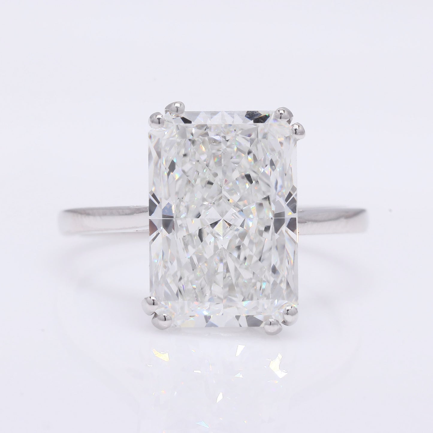 6.65 Ct Cut Cornered Rectangular Modified Brilliant Lab Grown Diamond 950 Platinum Ring