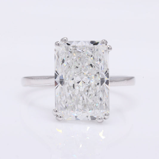 6.65 Ct Cut Cornered Rectangular Modified Brilliant Lab Grown Diamond 950 Platinum Ring