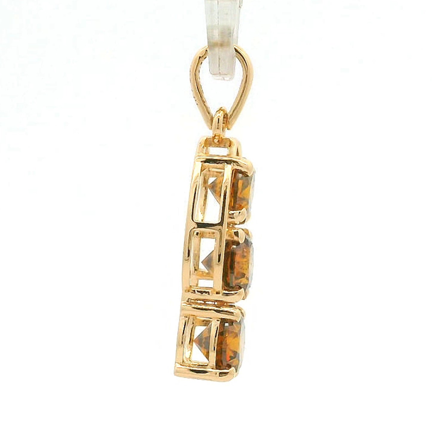 1.60 Ct Round Red Diamond 14K Gold Pendant