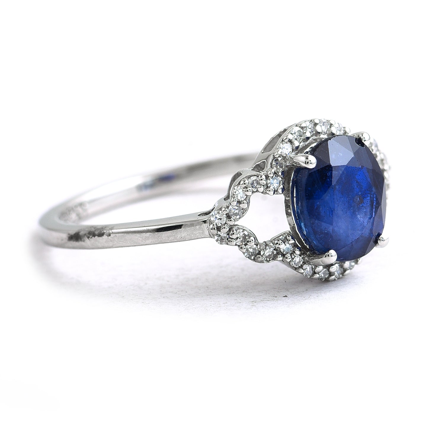 2.85 Ct Oval Mixed Cut Natural Sapphire 950 Platinum Ring