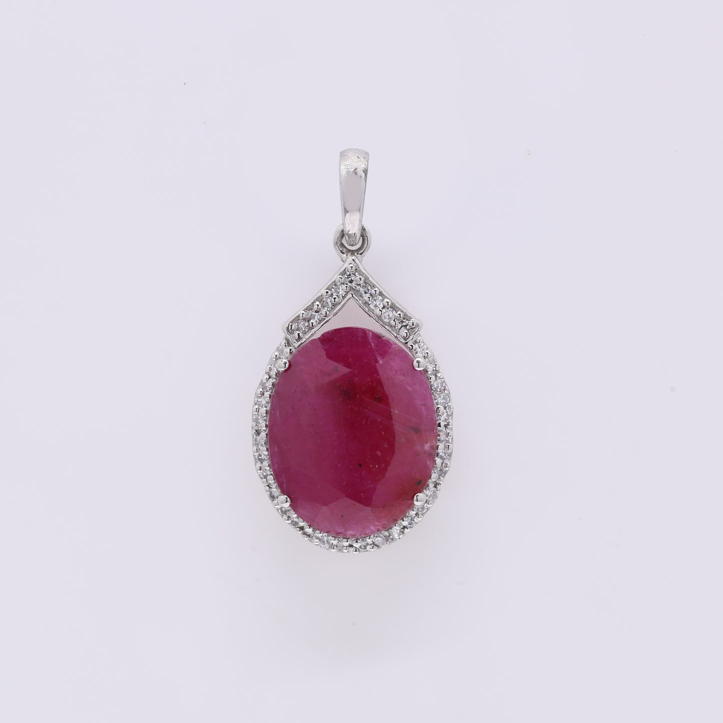 3.37 Ct Oval Mixed Cut Natural Ruby 950 Platinum Pendant