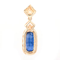 2.04 Ct Cushion Mixed Cut Natural Sapphire 14K Gold Pendant