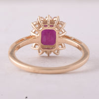 1.93 Ct Octagon Ruby 9K Gold Ring