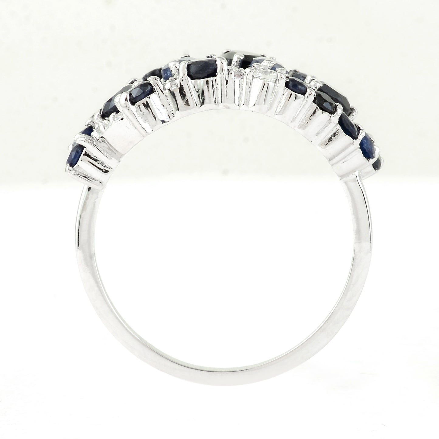2.42 Ct Marquise Mixed Cut, Round Mixed Cut, Pear Mixed Cut Natural Sapphire 950 Platinum Ring