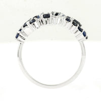 2.42 Ct Marquise Mixed Cut, Round Mixed Cut, Pear Mixed Cut Natural Sapphire 950 Platinum Ring