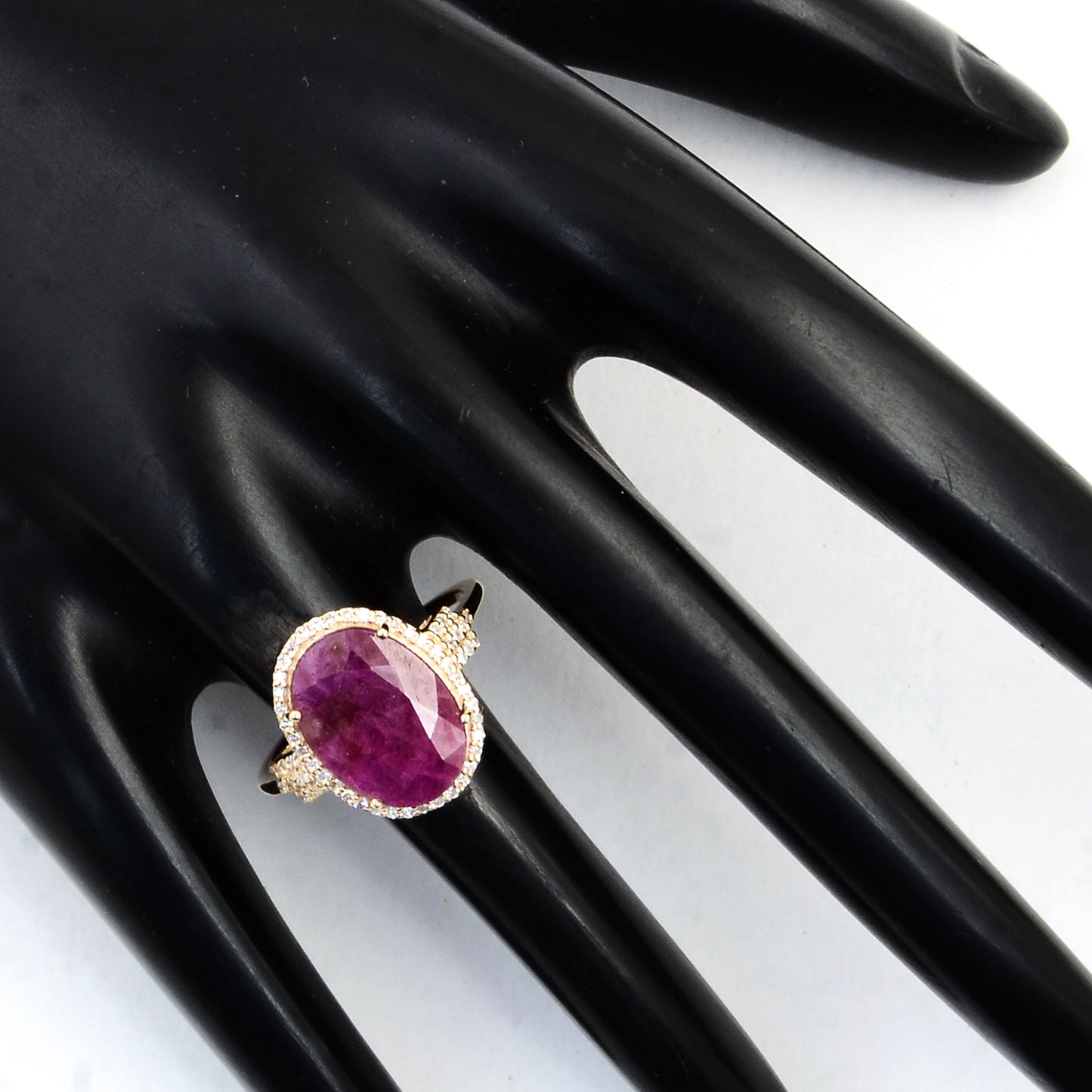 3.43 Ct Oval Mixed Cut Natural Corundum Ruby 14K Gold Ring