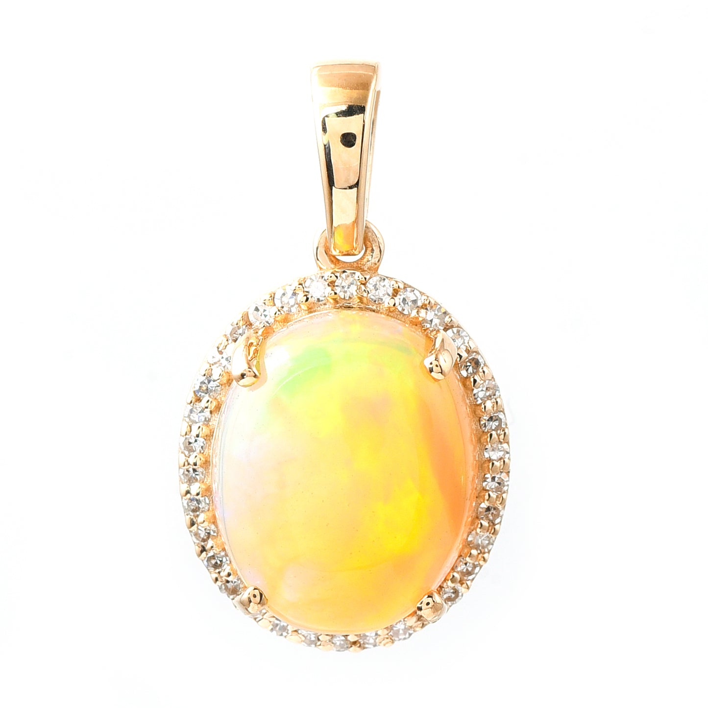 2.42 Ct Oval Opal 14K Gold Pendant