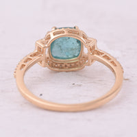 1.86 Ct Cushion Cabochon Cut Natural Emerald 14K Gold Ring