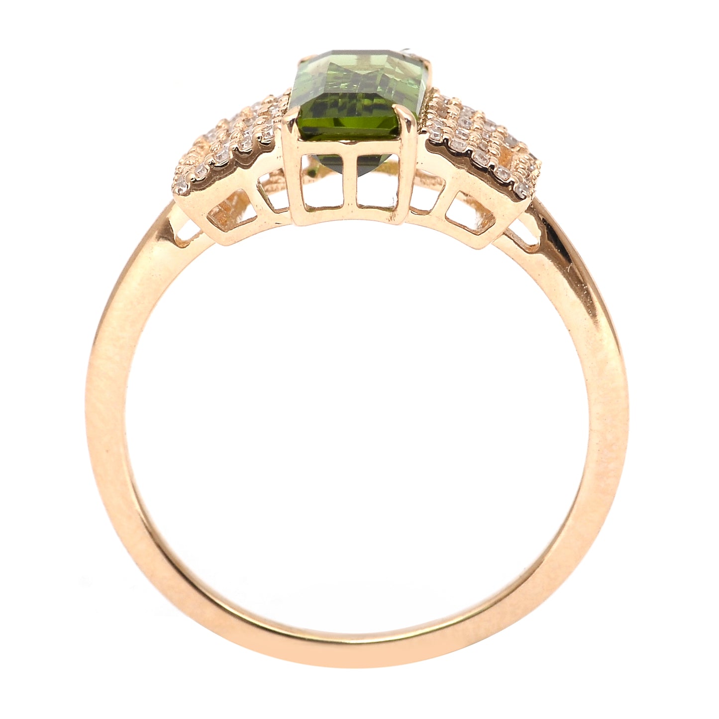 1.69 Ct Octagon Step Cut Natural Tourmaline 14K Gold Ring