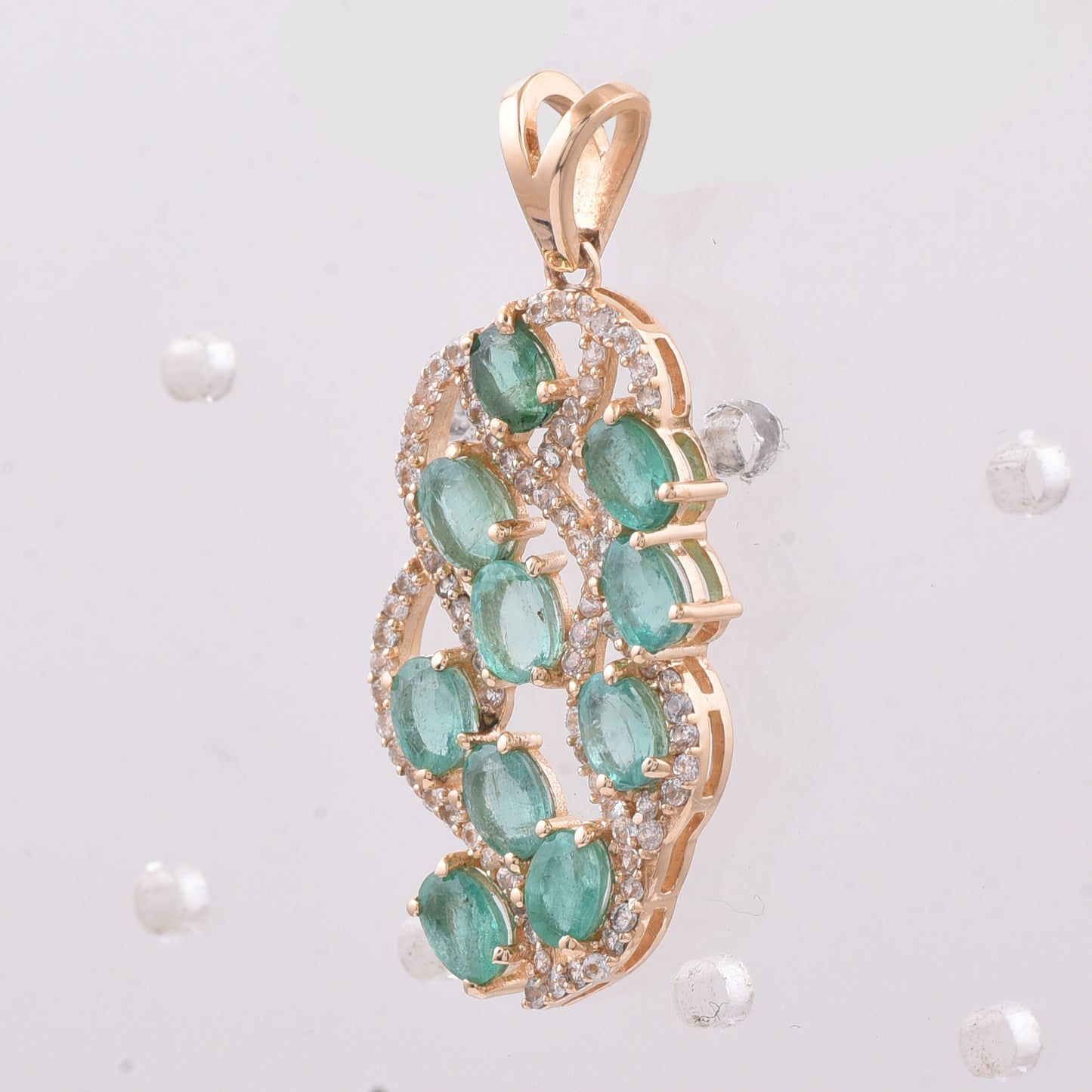 2.03 Ct Oval Natural Emerald 14K Gold Pendant