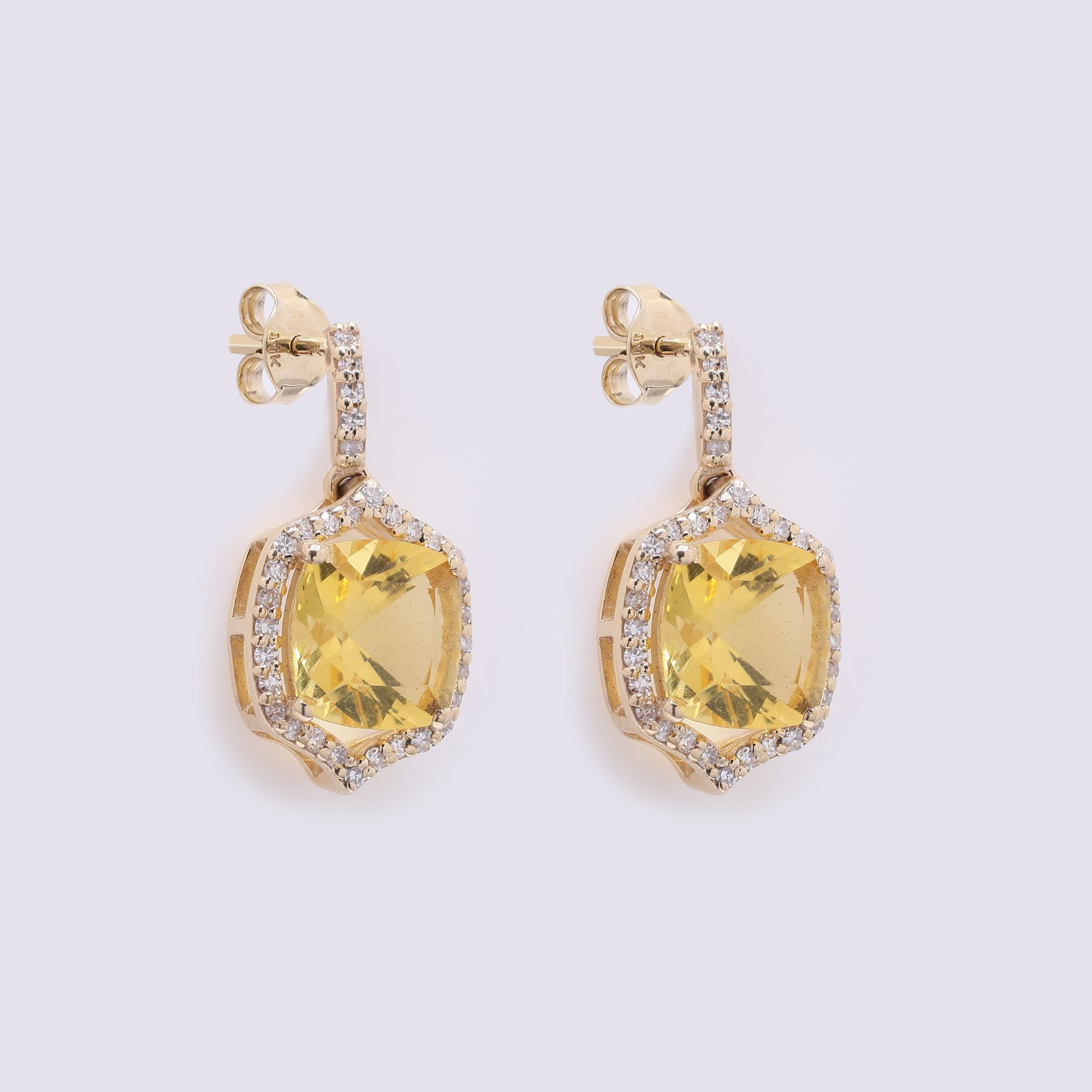 2.25 Ct Cushion Mixed Cut Natural Fire Opal 14K Gold Earrings