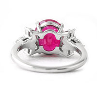 4.33 Ct Oval Ruby 950 Platinum Ring