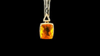 3.06 Ct Cushion Mixed Cut Natural Fire Opal 14K Gold Pendant