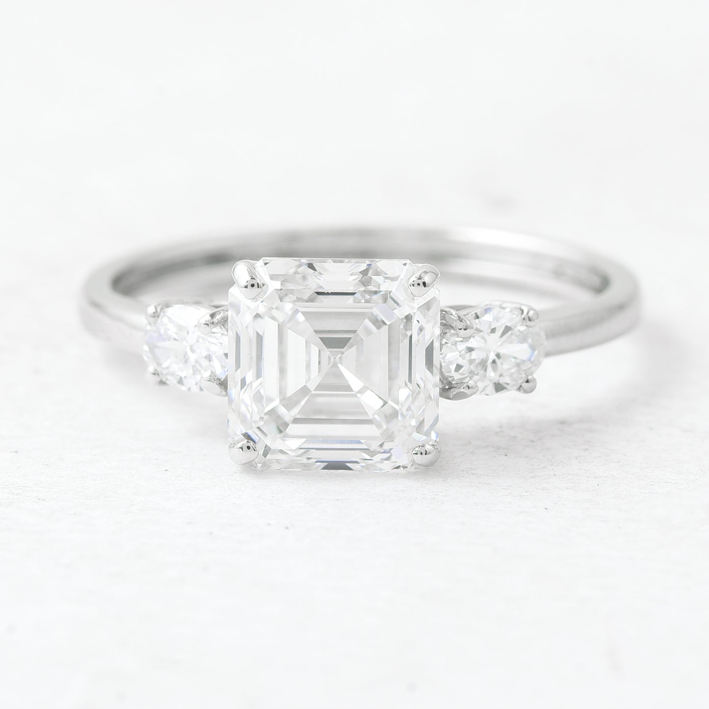 2.44 Ct Asscher Lab Grown Diamond 950 Platinum Ring