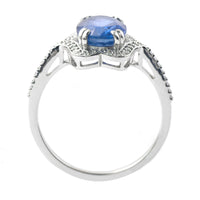 2.90 Ct Oval Mixed Cut Natural Sapphire 950 Platinum Ring