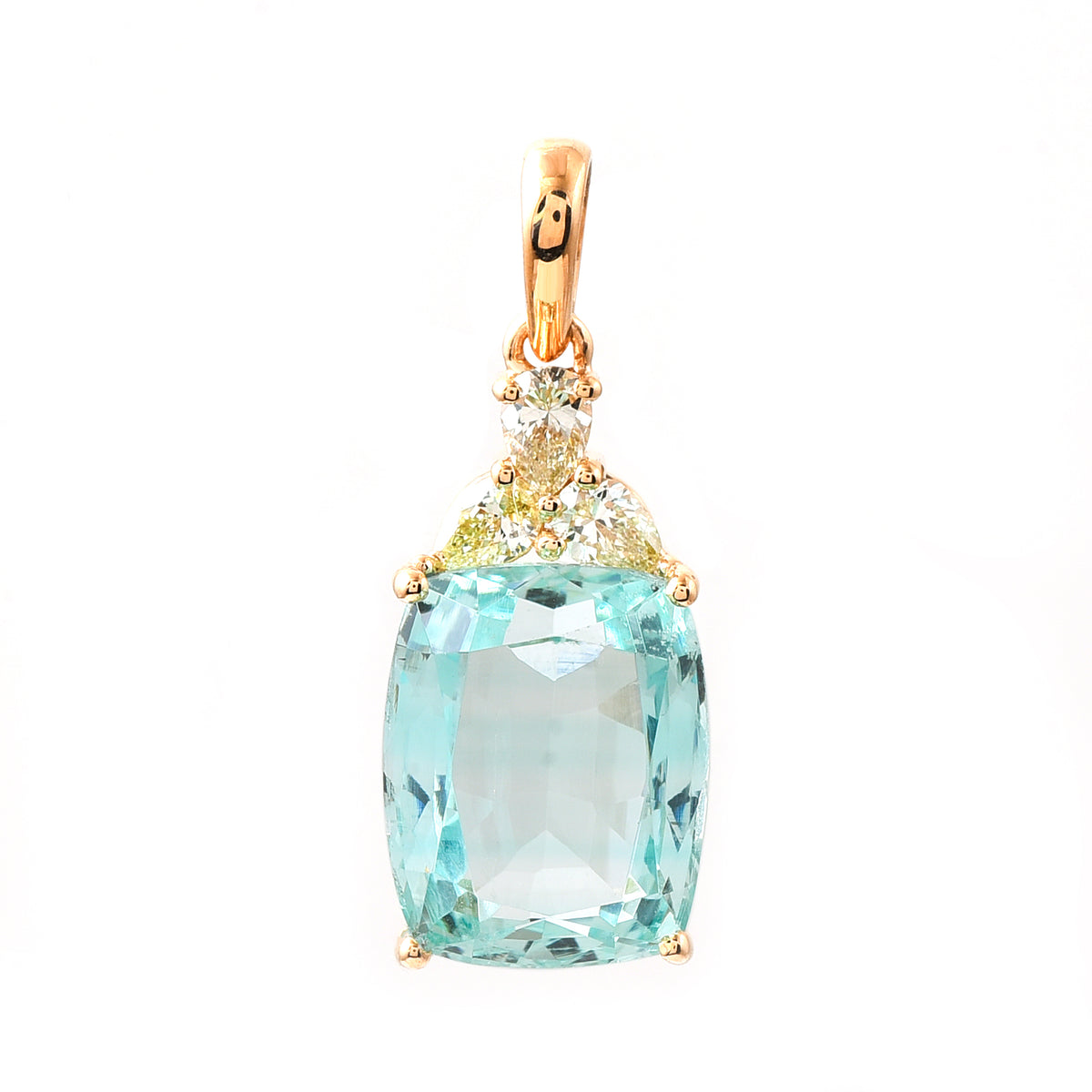 4.28 Ct Cushion Emerald 18K Gold Pendant