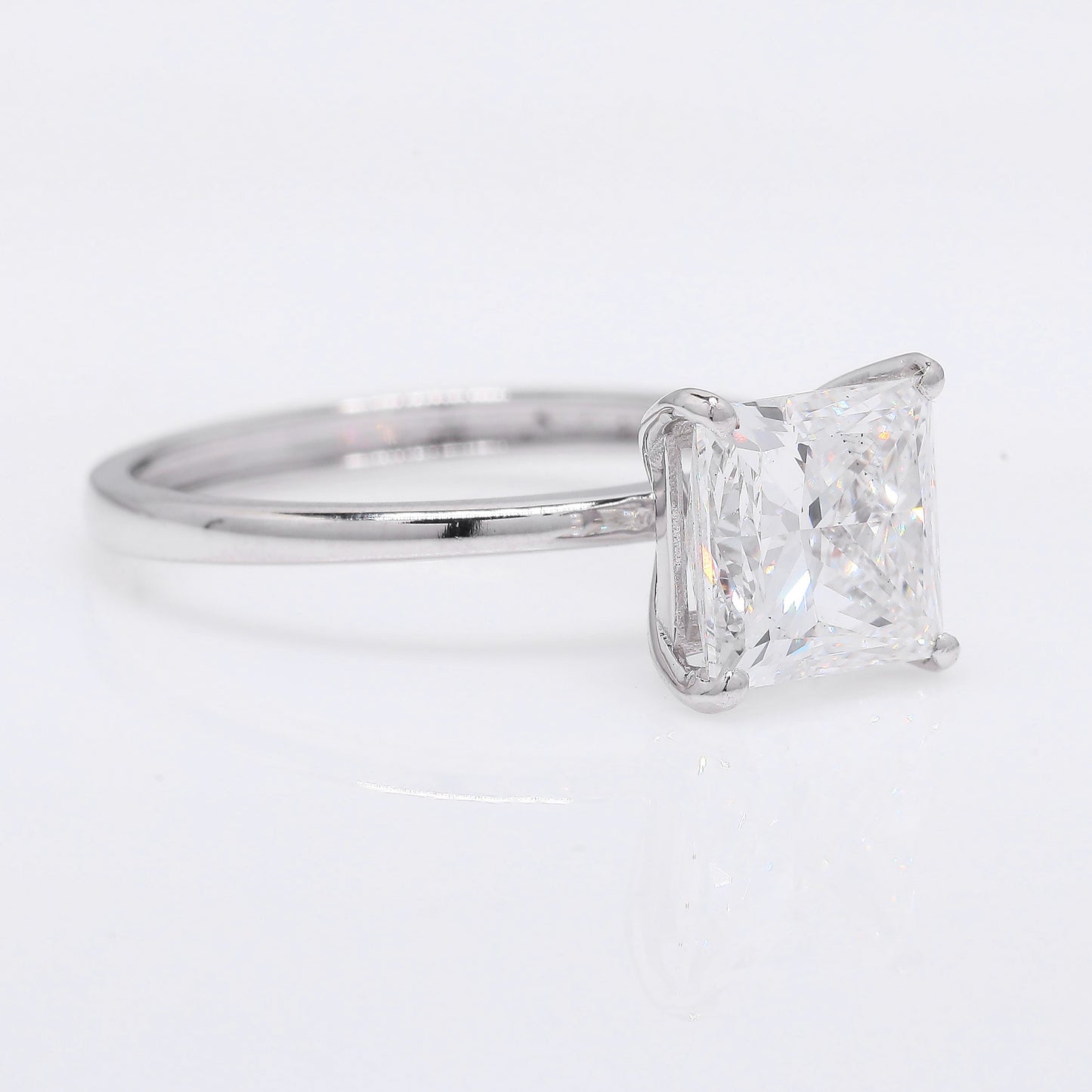 2.70 Ct Princess Cut Lab Grown Diamond 950 Platinum Ring