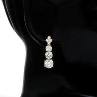3.77 Carats Lab Grown Diamond 14K Gold Earrings
