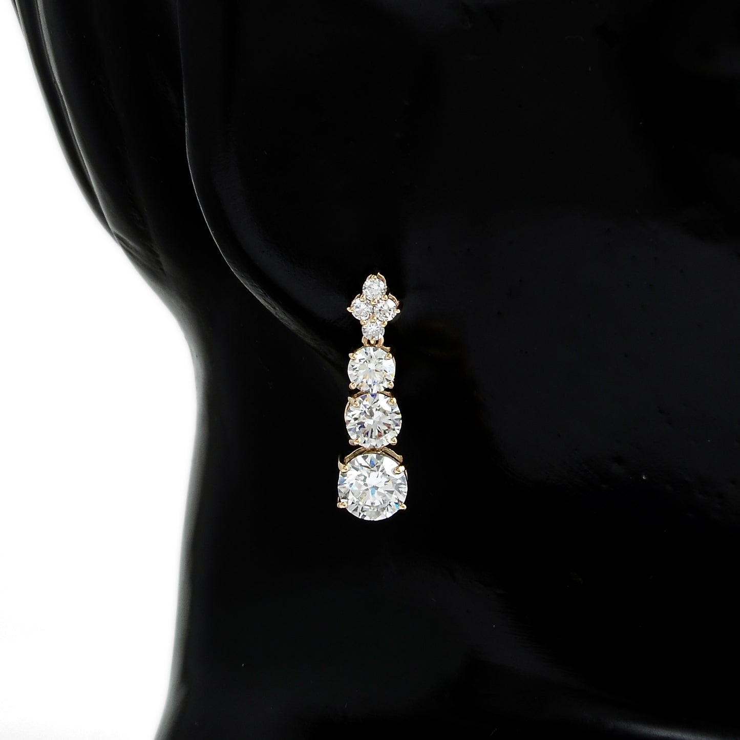 3.77 Carats Lab Grown Diamond 14K Gold Earrings