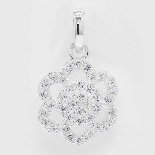 0.66 Ct Round Cubic Zirconia 925 Silver Pendant