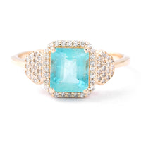 1.51 Ct Octagon Step Cut Natural Emerald 14K Gold Ring