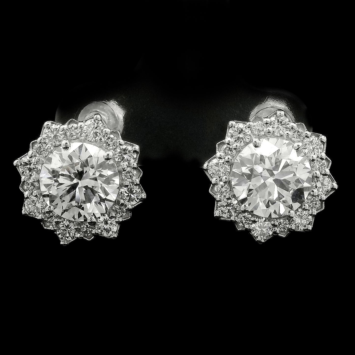 3.86 Carats Lab Grown Diamond 14K Gold Earrings