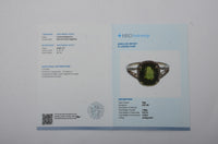 4.54 Ct Cushion Mixed Cut Natural Green Sapphire 14K Gold Ring