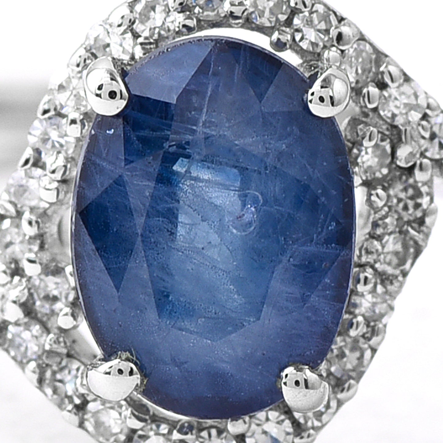 1.39 Ct Oval Sapphire 950 Platinum Ring
