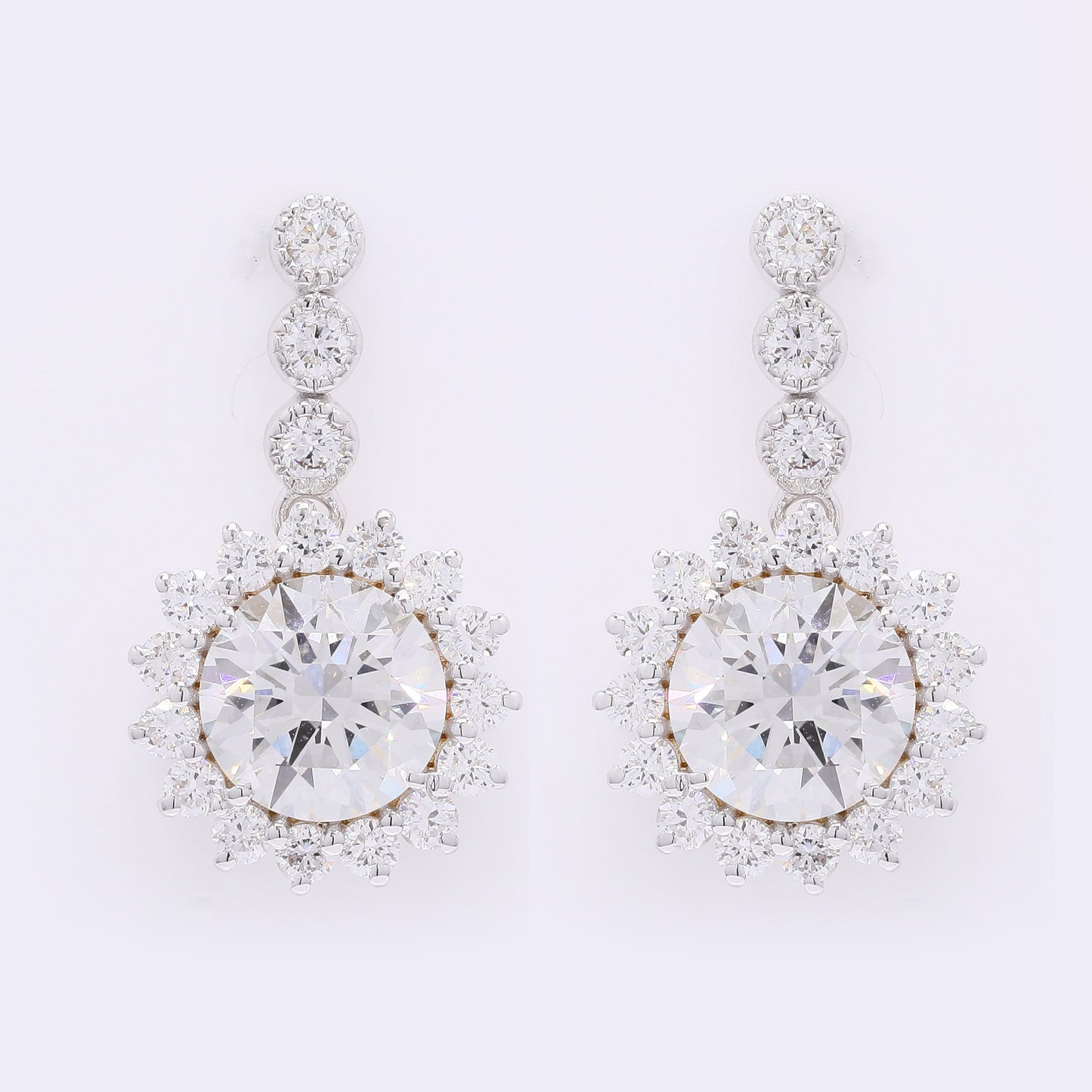 4.16 Carats Lab Grown Diamond 14K Gold Earrings
