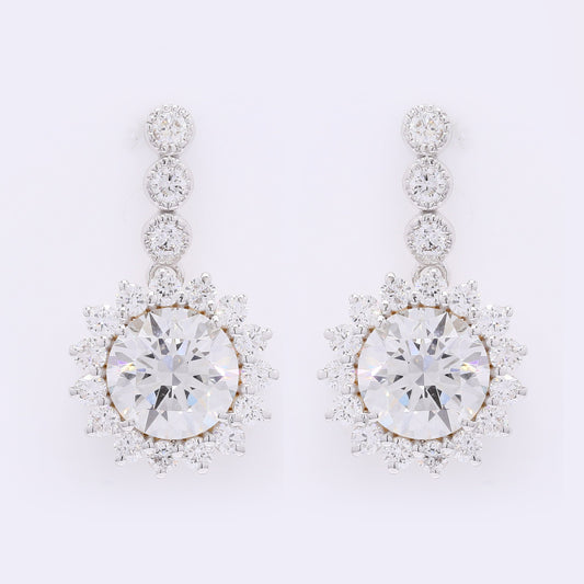 4.16 Carats Lab Grown Diamond 14K Gold Earrings