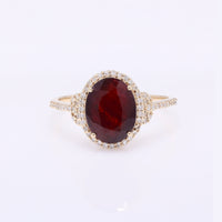 3.13 Ct Oval Mixed Cut Natural Corundum Ruby 14K Gold Ring