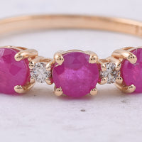 1.11 Ct Round Natural Ruby 14K Gold Ring