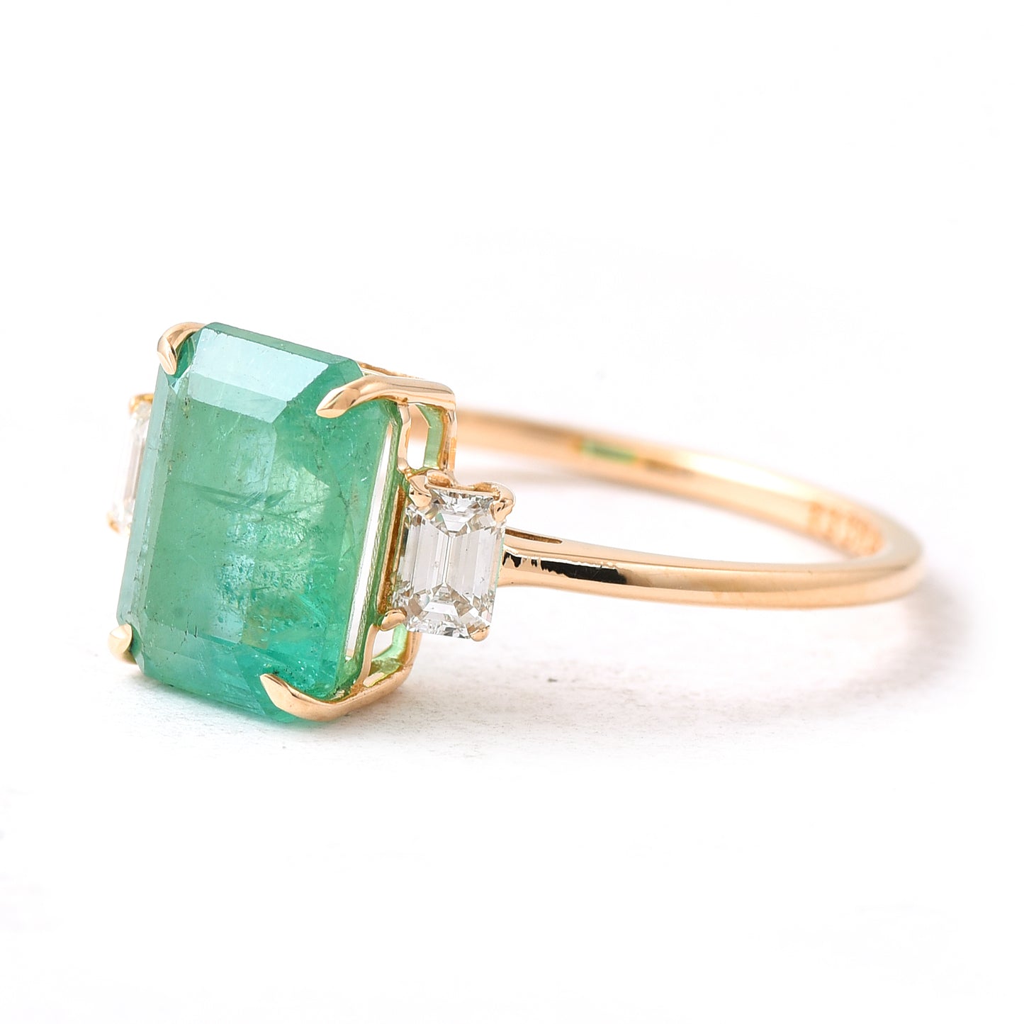 2.58 Ct Octagon Emerald 14K Gold Ring