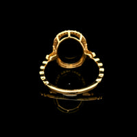 3.77 Ct Oval Mixed Cut Lab Grown Sapphire 14K Gold Ring