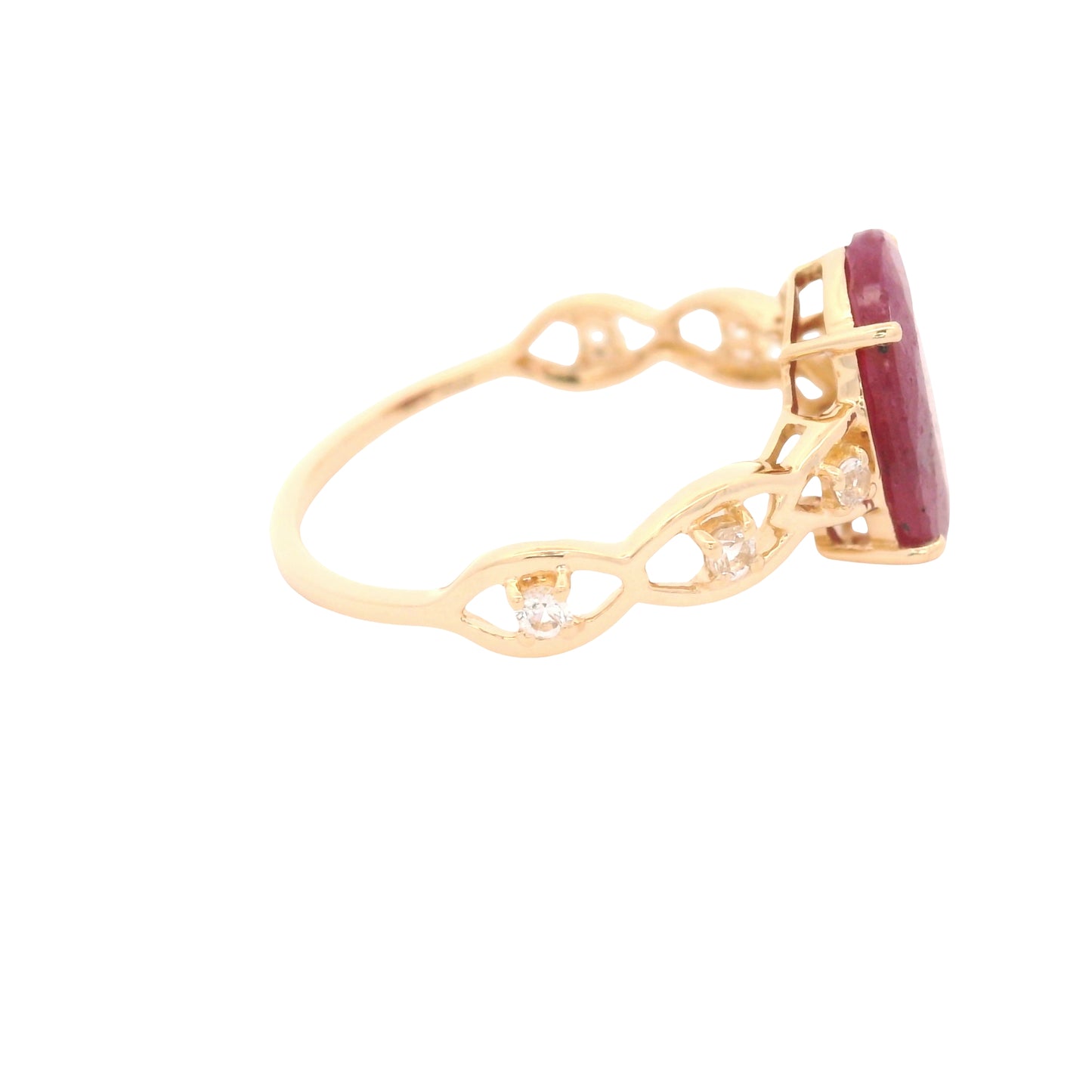 2.97 Ct Oval Ruby 14K Gold Ring