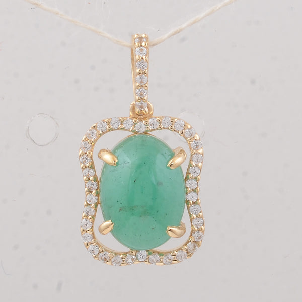 2.44 Ct Oval Emerald 9K Gold Pendant