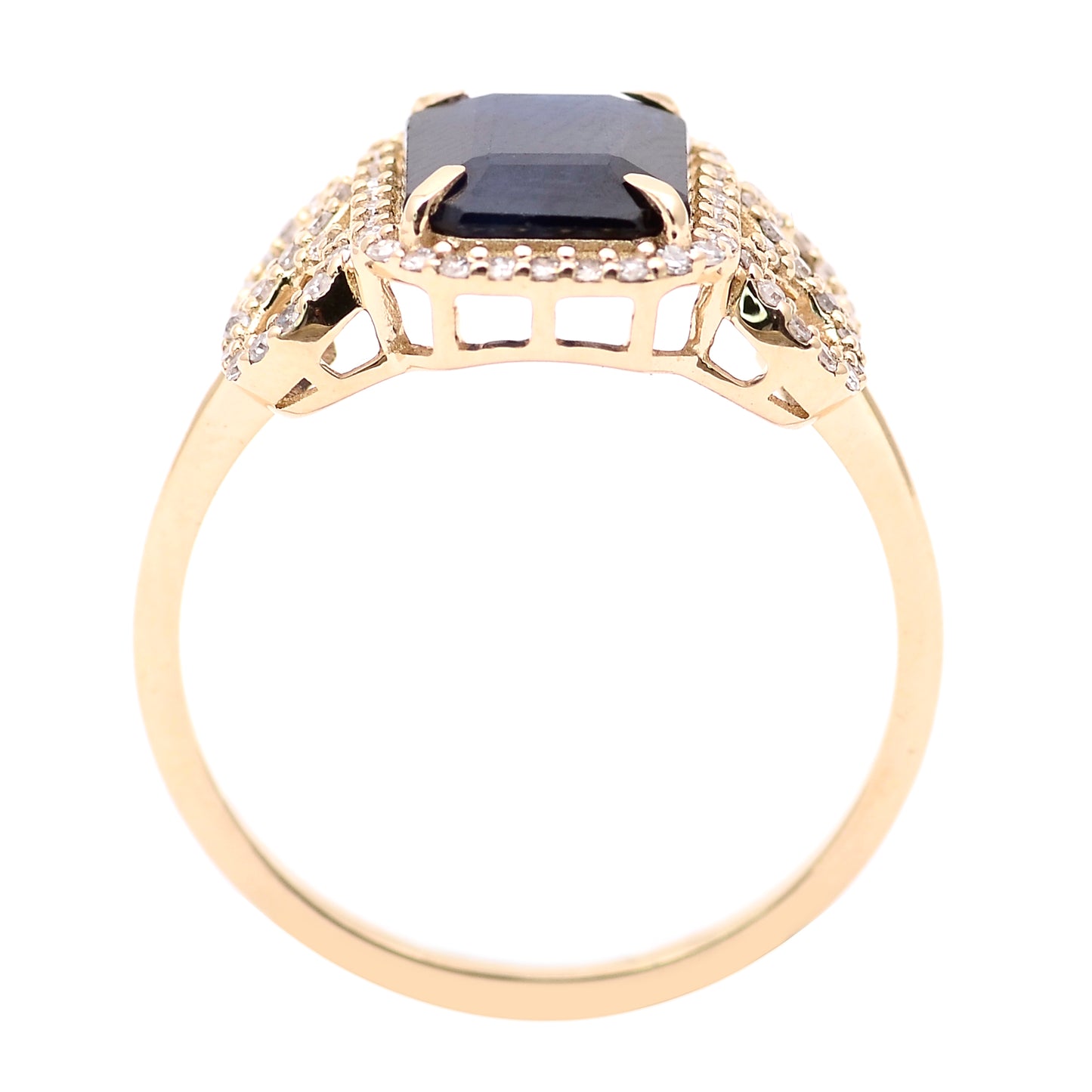 2.51 Ct Octagon Natural Sapphire 14K Gold Ring