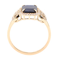 2.51 Ct Octagon Natural Sapphire 14K Gold Ring