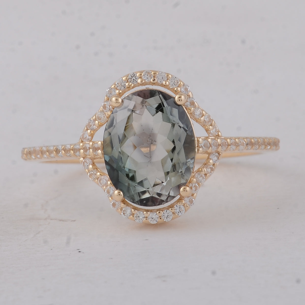 2.12 Ct Oval Multi Tourmaline 9K Gold Ring