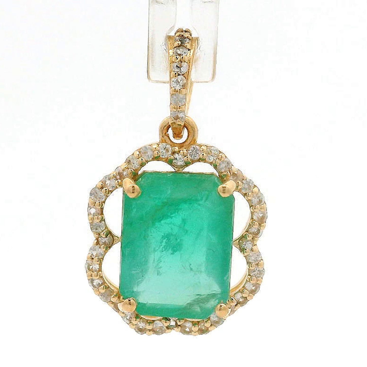 2.67 Ct Octagon Emerald 14K Gold Pendant
