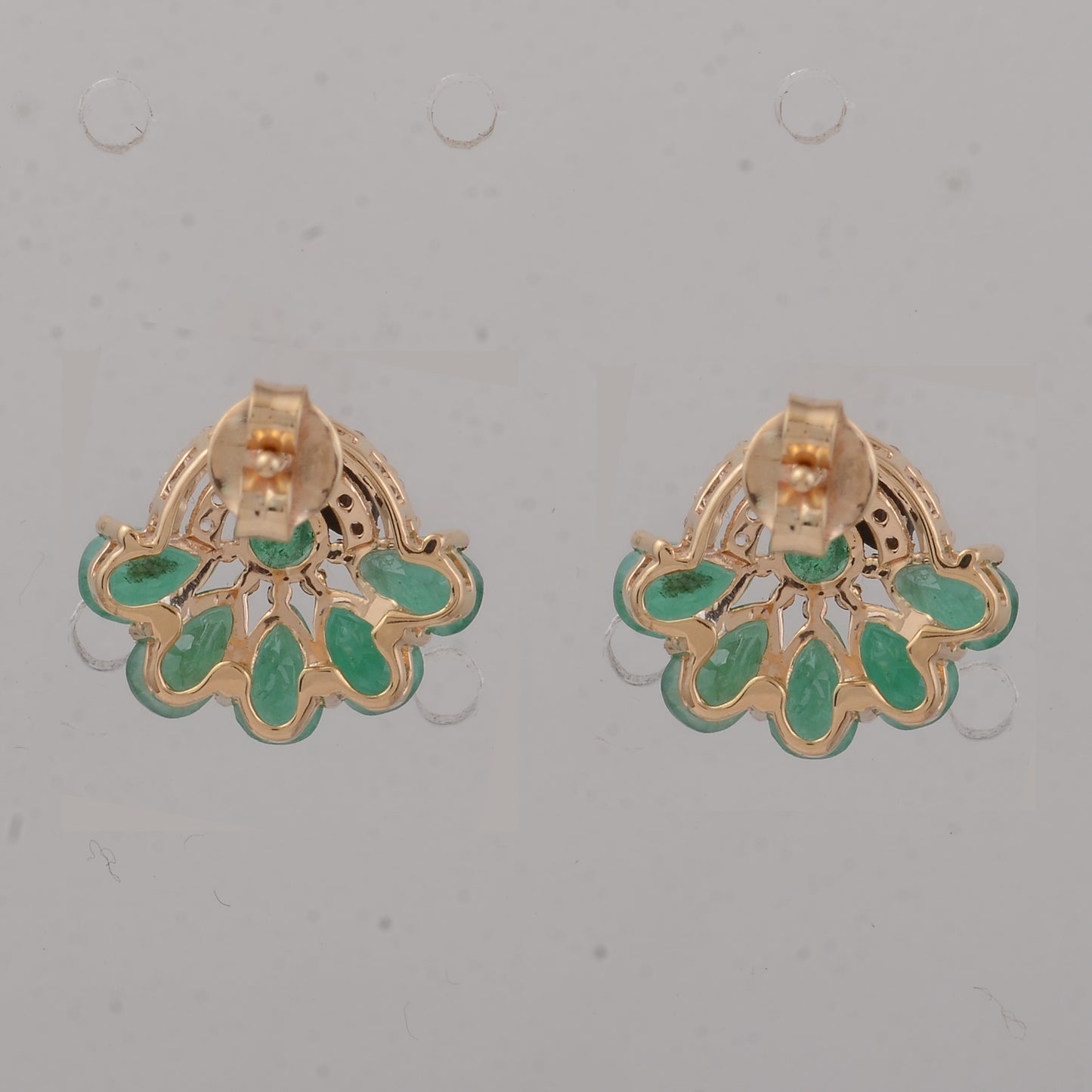 2.29 Ct Round Emerald 14K Gold Earrings