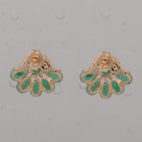2.29 Ct Round Emerald 14K Gold Earrings