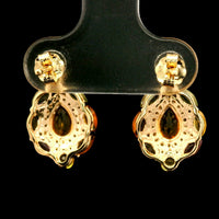 2.73 Ct Pear Multi Sapphire 14K Gold Earrings