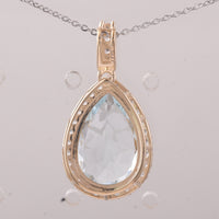 5.49 Ct Pear Aquamarine 9K Gold Pendant