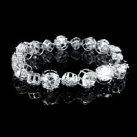 29.34 Ct Round Lab Grown Diamond 14K Gold Bracelet
