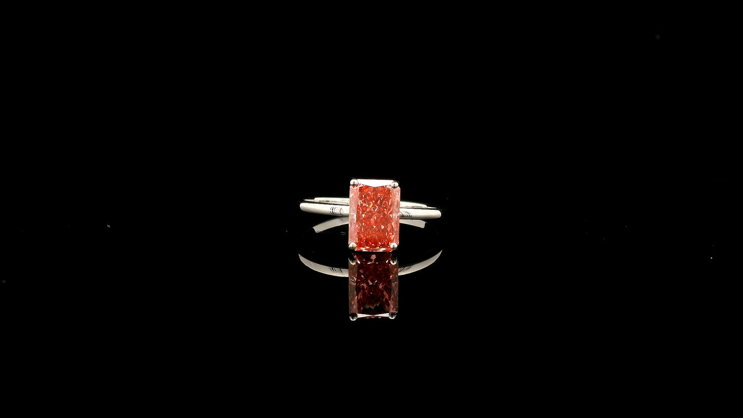 1.53 Carats Pink Lab Grown Diamond 14K Gold Ring