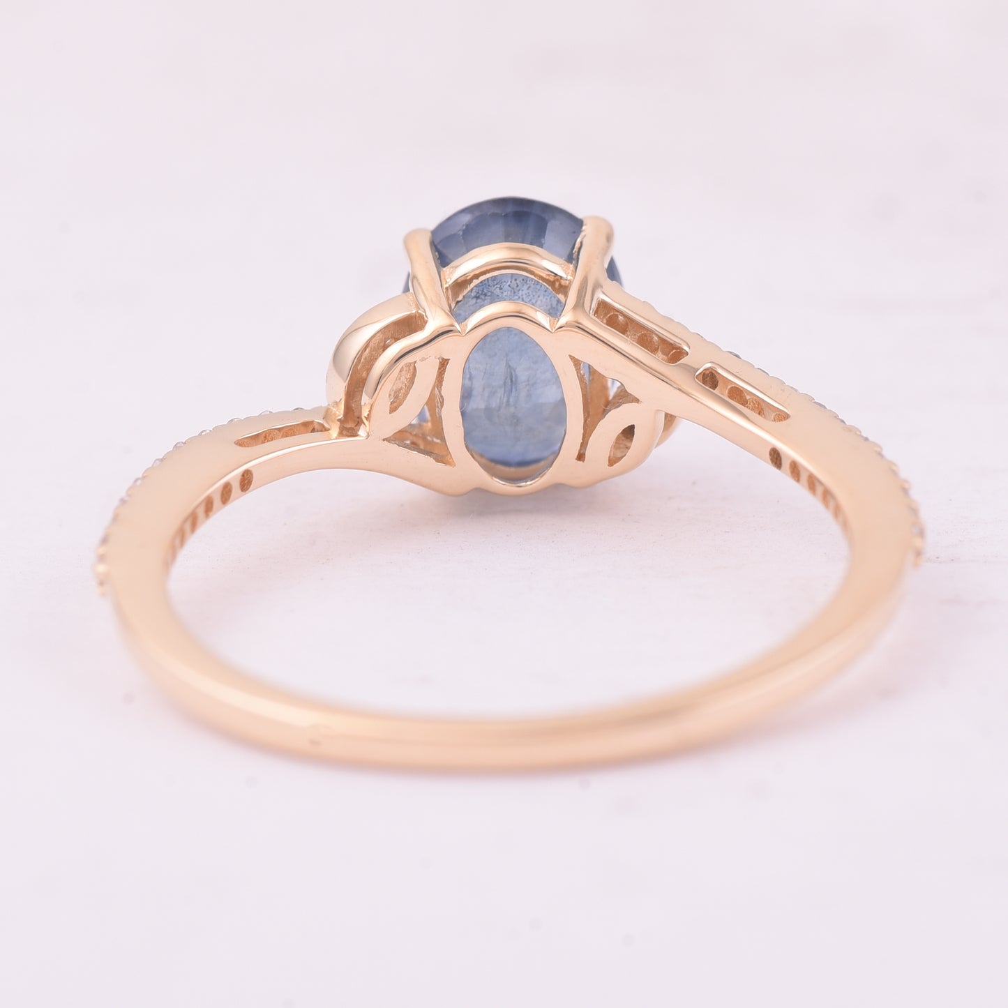 1.99 Ct Oval Mixed Cut Natural Sapphire 14K Gold Ring